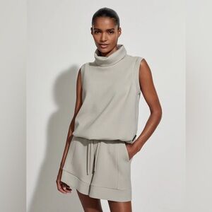 Varley Leigh High-Neck Tank Sz Small Sage Grey
